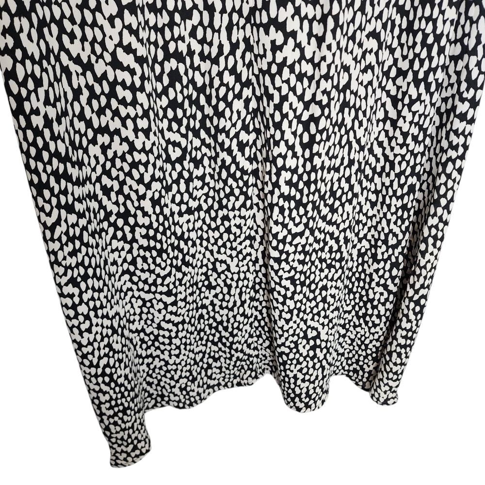 Judith & Charles Rimini Black White Mock Neck Keyhole Dress Long Sleeve Size 8 - Picture 11 of 17